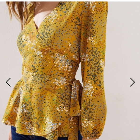 loft floral wrap top